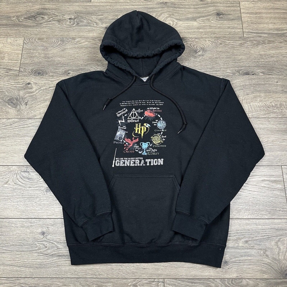 Harry Potter Hoodie Adult Medium Black Sweatshirt HP Generation Pullover‎